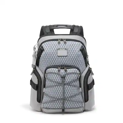 Front. TUMI - Alpha Bravo Navigation Backpack - Pearl Gray Mesh.
