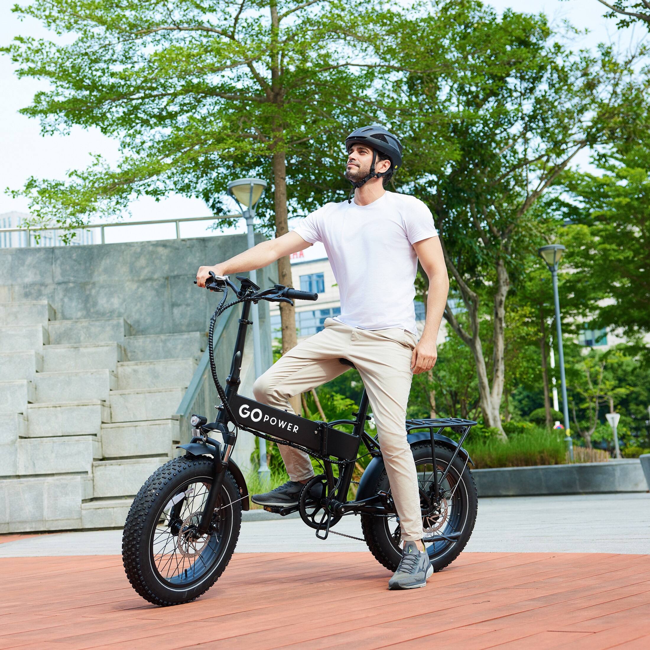Alt View 4. GoPowerBike - GoPowerBike GoExpress V2 Folding Electric Bike 20mph Max Speed & 750W Motor | UL2849 Certified | Black - Black.