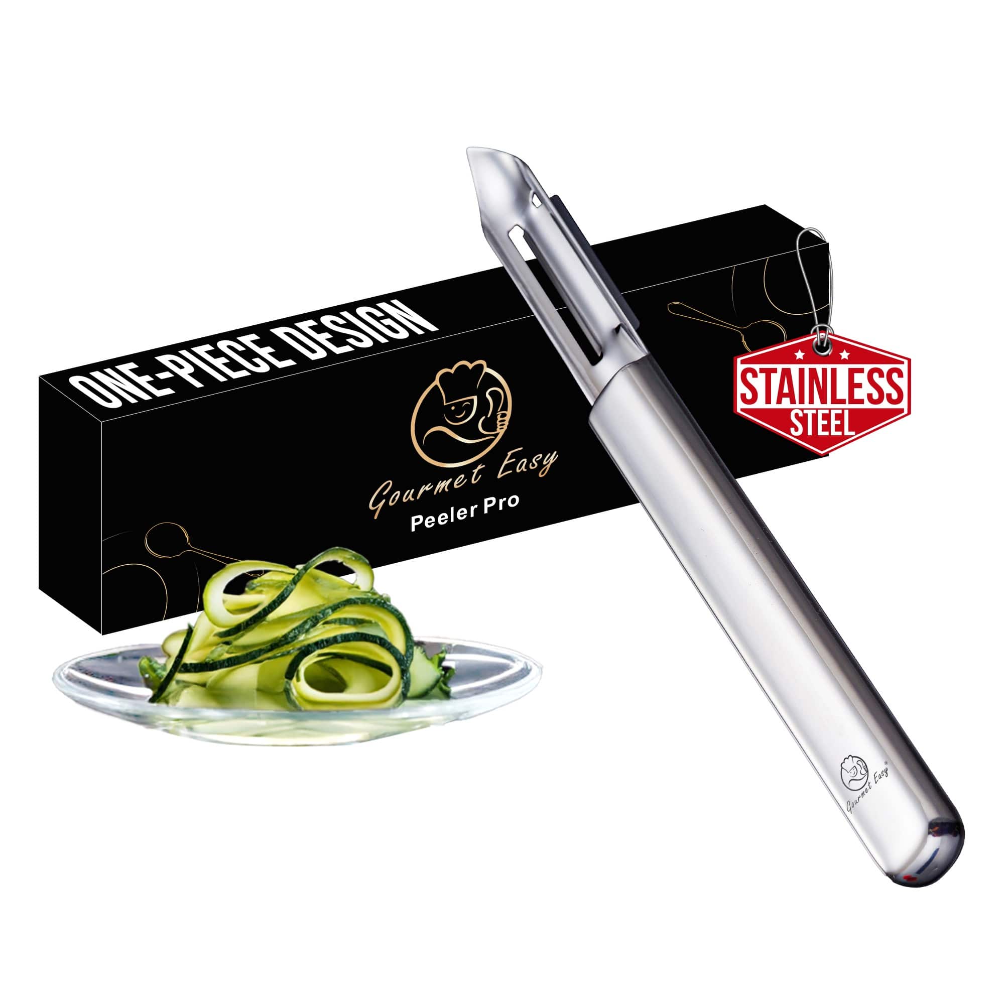 Gourmet Easy - Stainless Steel Vegetable Peeler, Ultra Sharp Potato Peeler, Best for Peeling Veggie & Fruit, Seamless One-Piece Design price history on PriceWatchPro