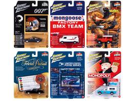 Pop Culture 2023 Set of 6 Cars Release 2 1/64 Diecast Model Cars by Johnny Lightning - Multicolor