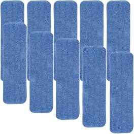 Schertz - 10 Pack Spray Mop Replacement Heads, 18", Reusable Microfiber, Blue