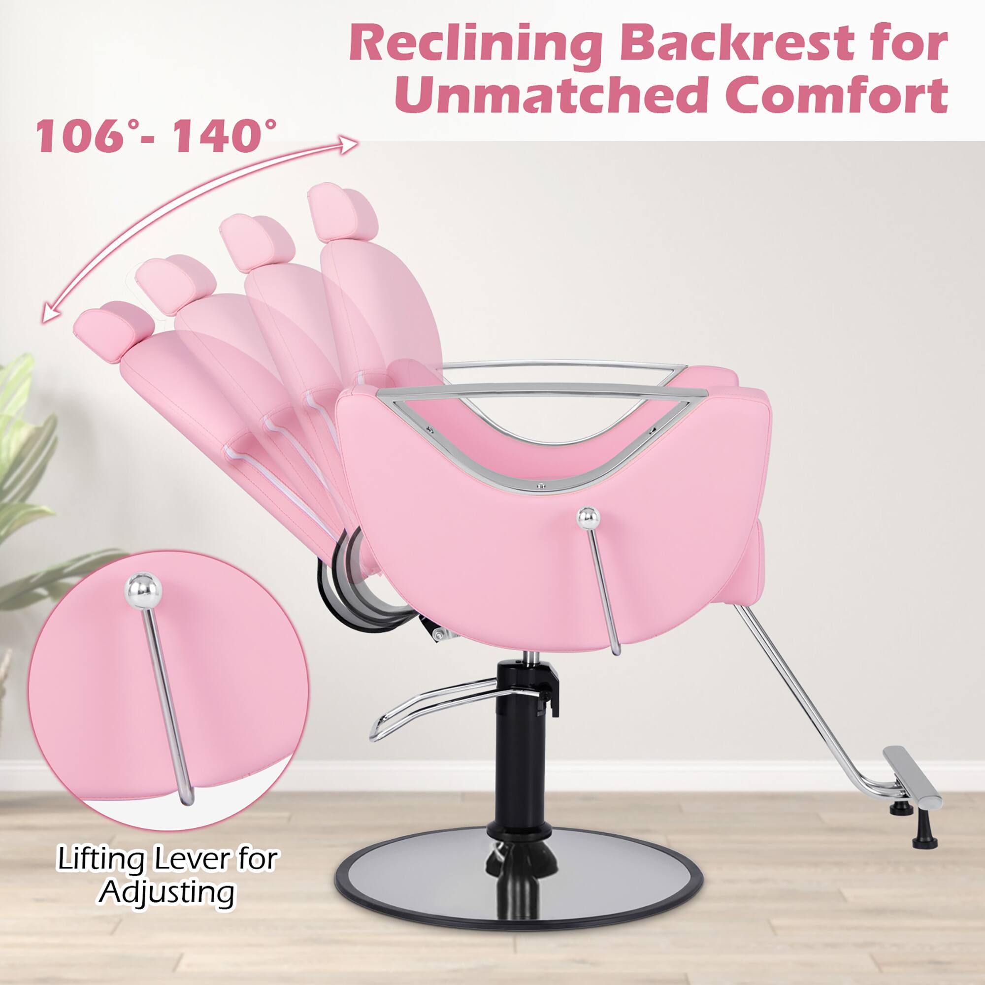 Reclining Backrest for Unmatched Comfort  
106° - 140°  
Lifting Lever for Adjusting