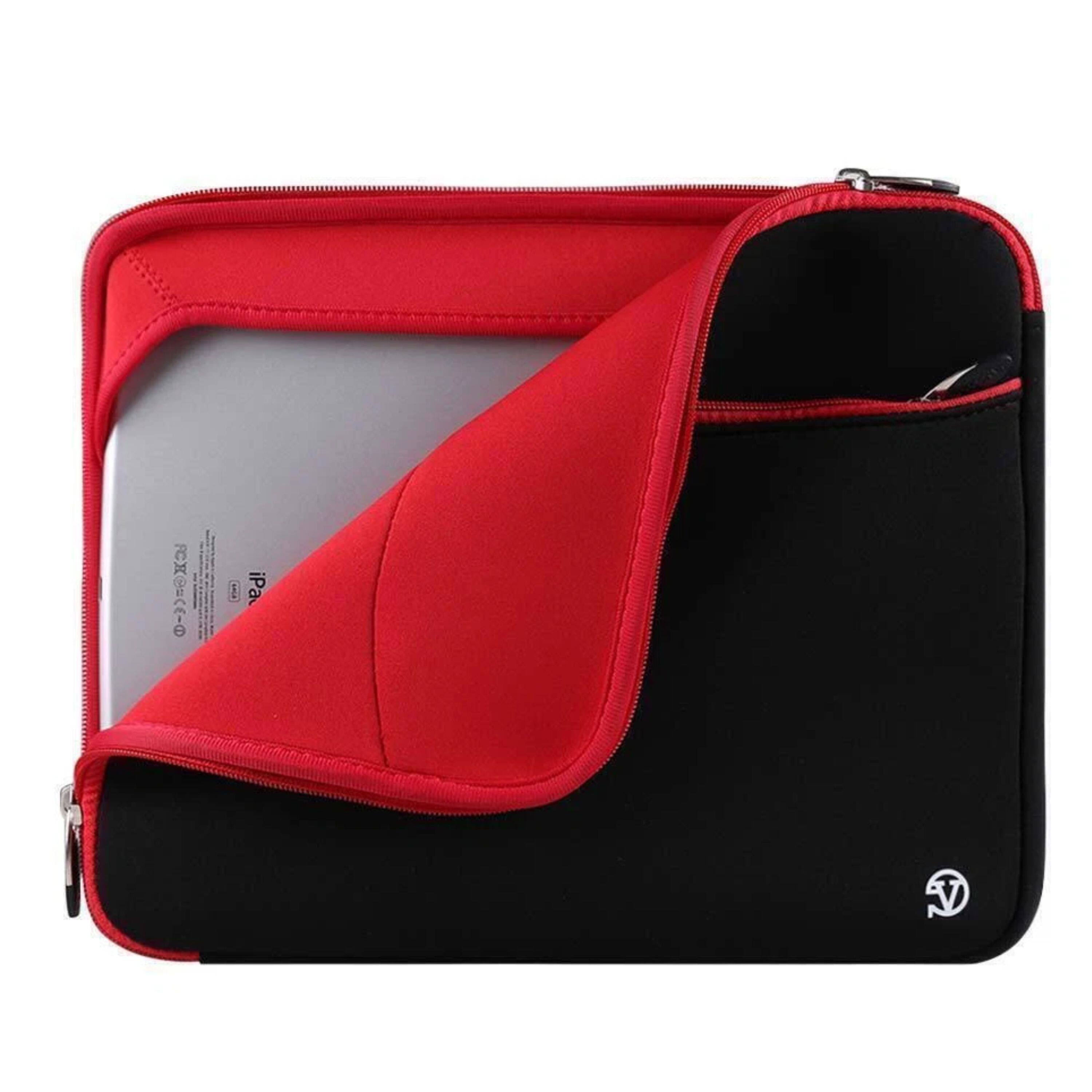 Left. Kitcheniva - Neoprene Tablet Sleeve Pouch Bag Case For 12" iPad Black/Red - Black/Red.