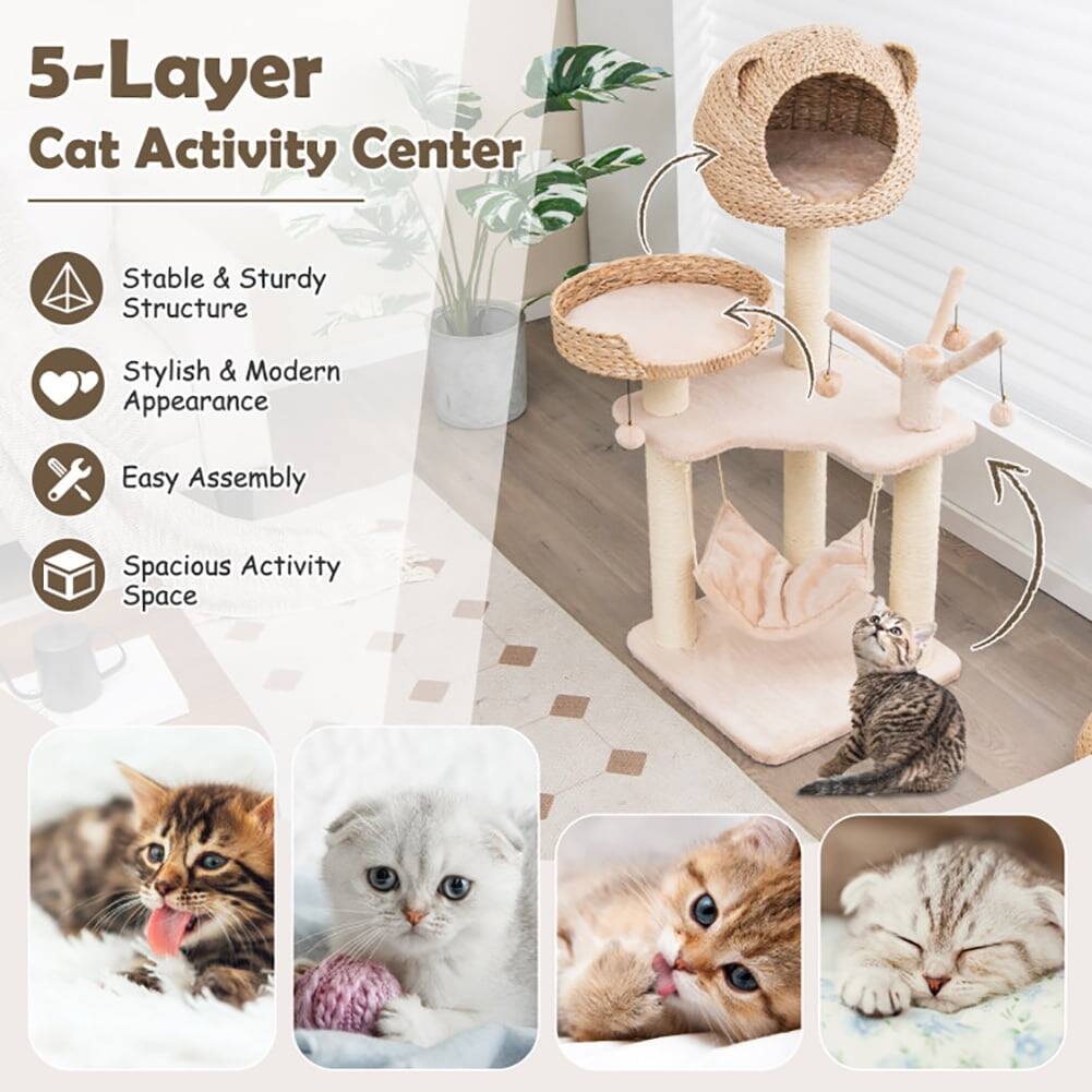 5-Layer Cat Activity Center

- Stable & Sturdy Structure
- Stylish & Modern Appearance
- Easy Assembly
- Spacious Activity Space