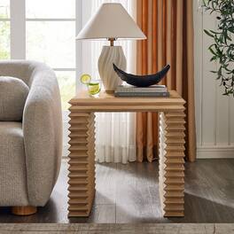 Canto Square 24" Stacked Design End Table by Modway - Weathered Oak