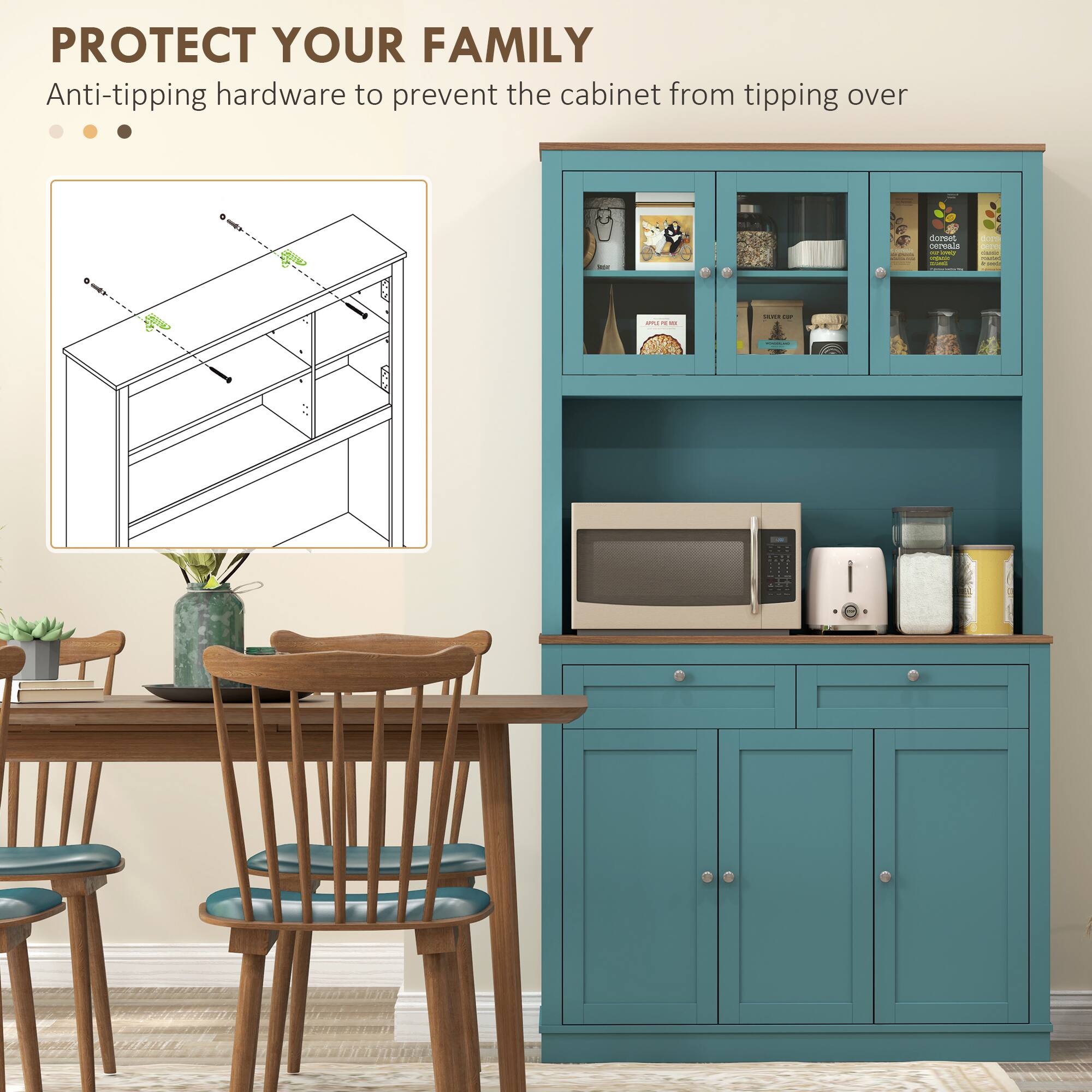 PROTECT YOUR FAMILY
Anti-tipping hardware to prevent the cabinet from tipping over