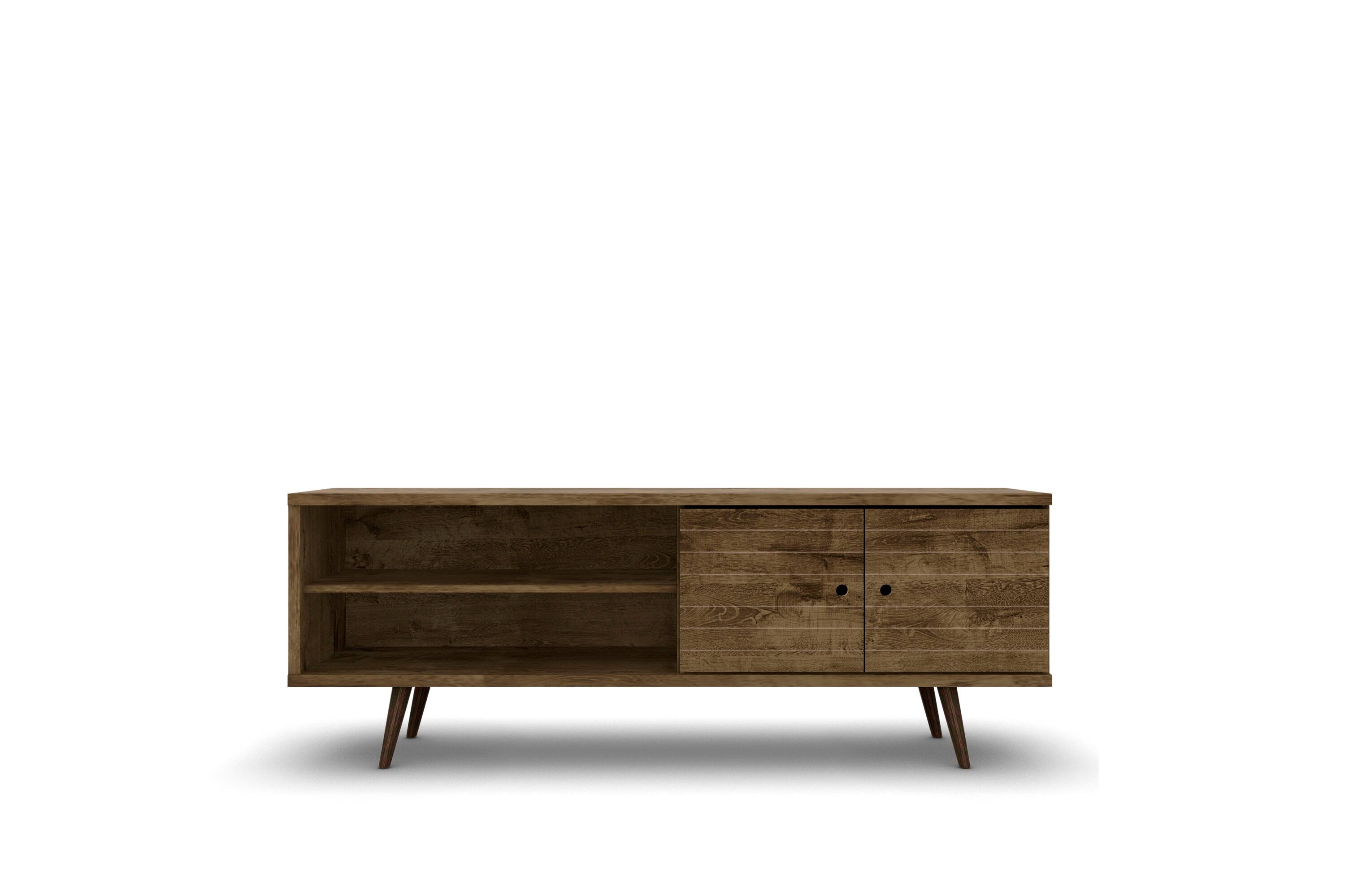 Alt View 4. Manhattan Comfort - Liberty Mid-Century Modern 63" TV Stand in Rustic Brown - Rustic Brown.