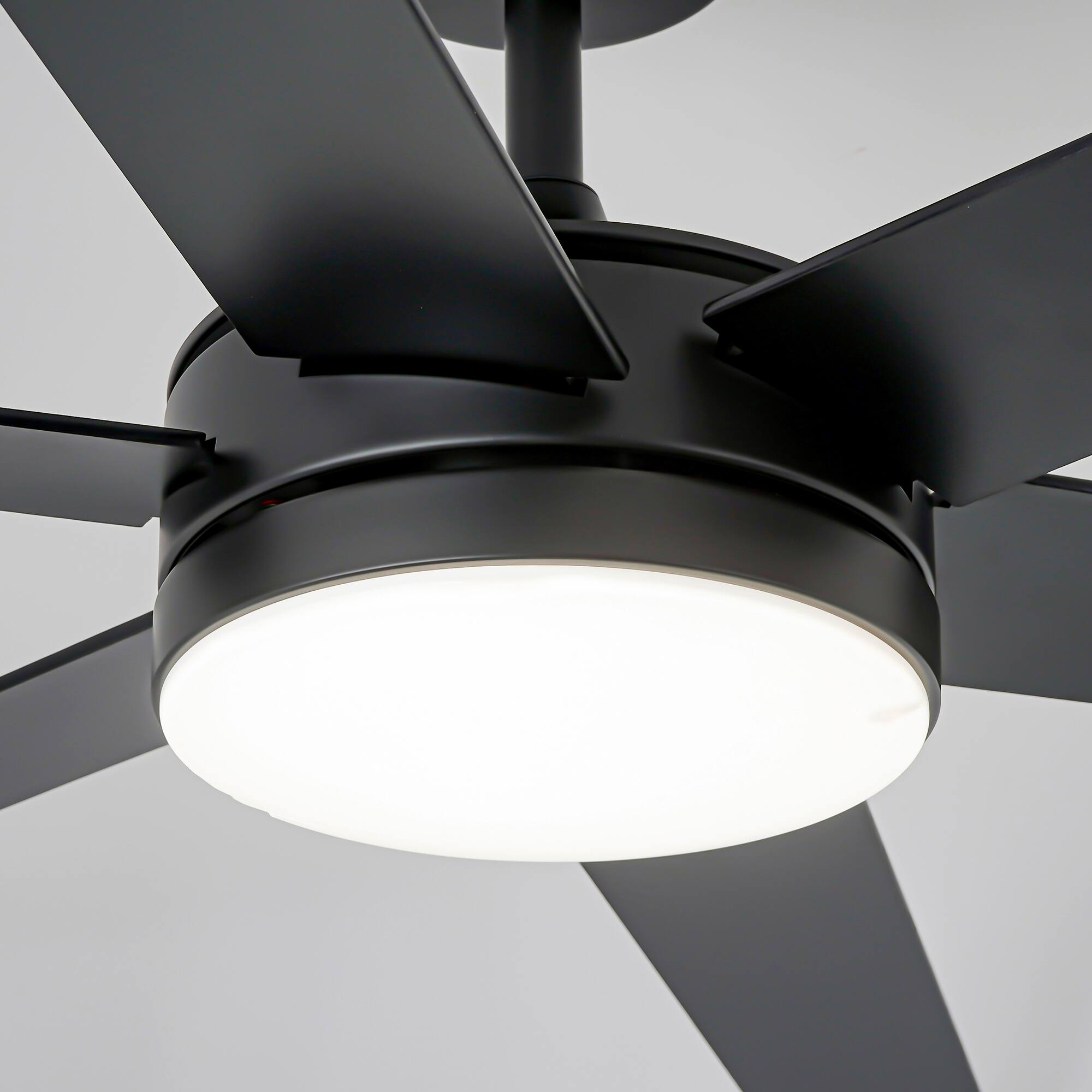 Alt View 9. Vaczon - 60" Modern Black 3CCT Integrated LED Smart Ceiling Fan with Light and APP - Black.