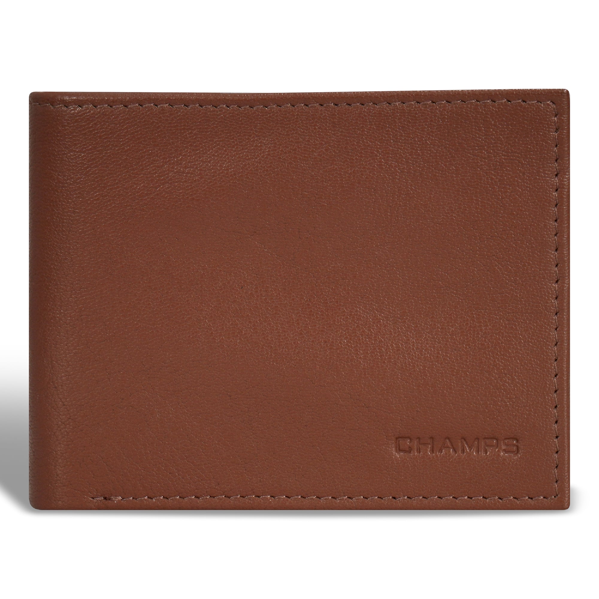Champs - Onyx Collection Leather Center Wing Wallet - Brown
