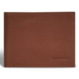 Champs - Onyx Collection Leather Center Wing Wallet - Brown