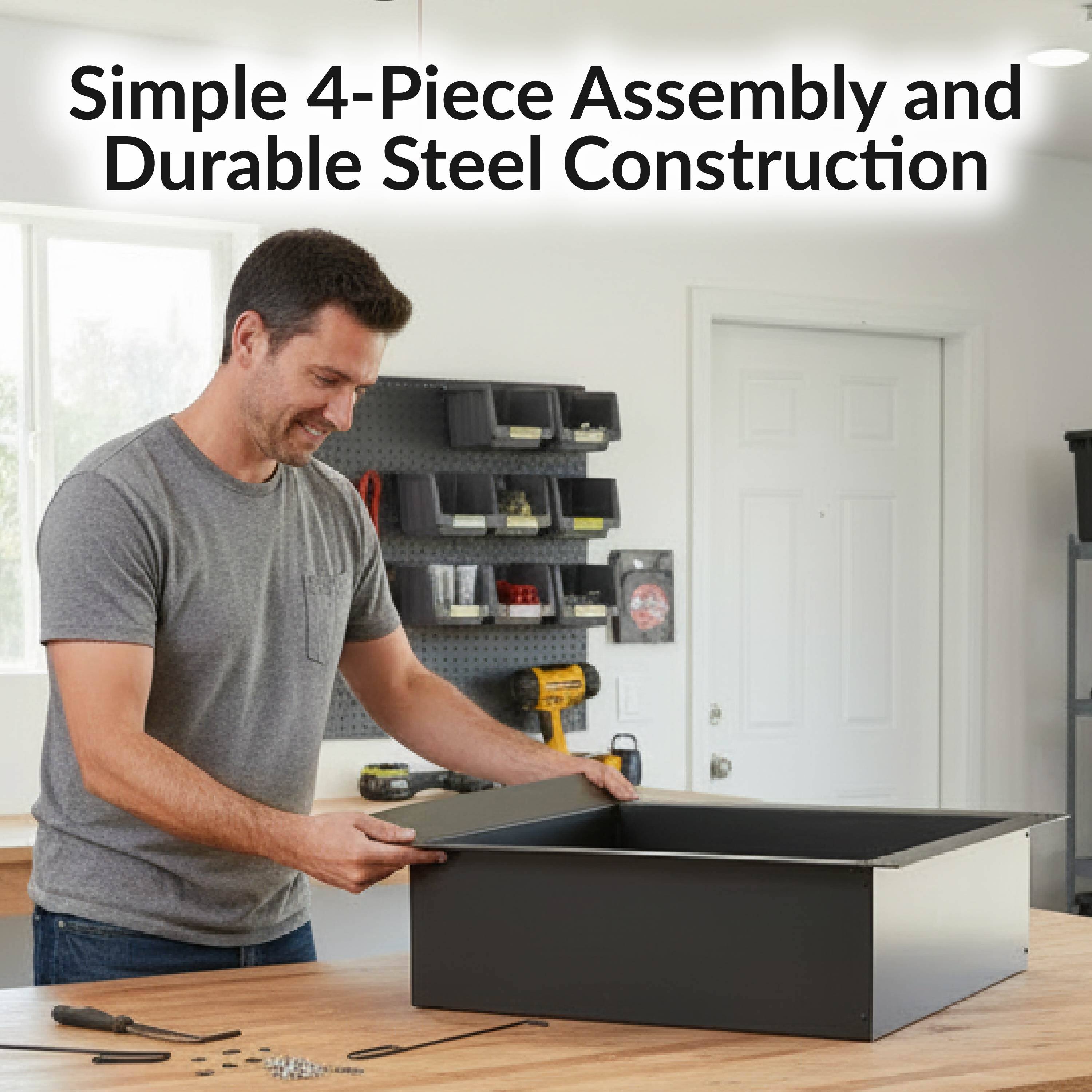 Simple 4-Piece Assembly and Durable Steel Construction