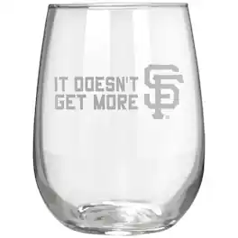 Great American Products - San Francisco Giants Etched 17oz. Rally Cry Stemless Wine Glass - Multicolor