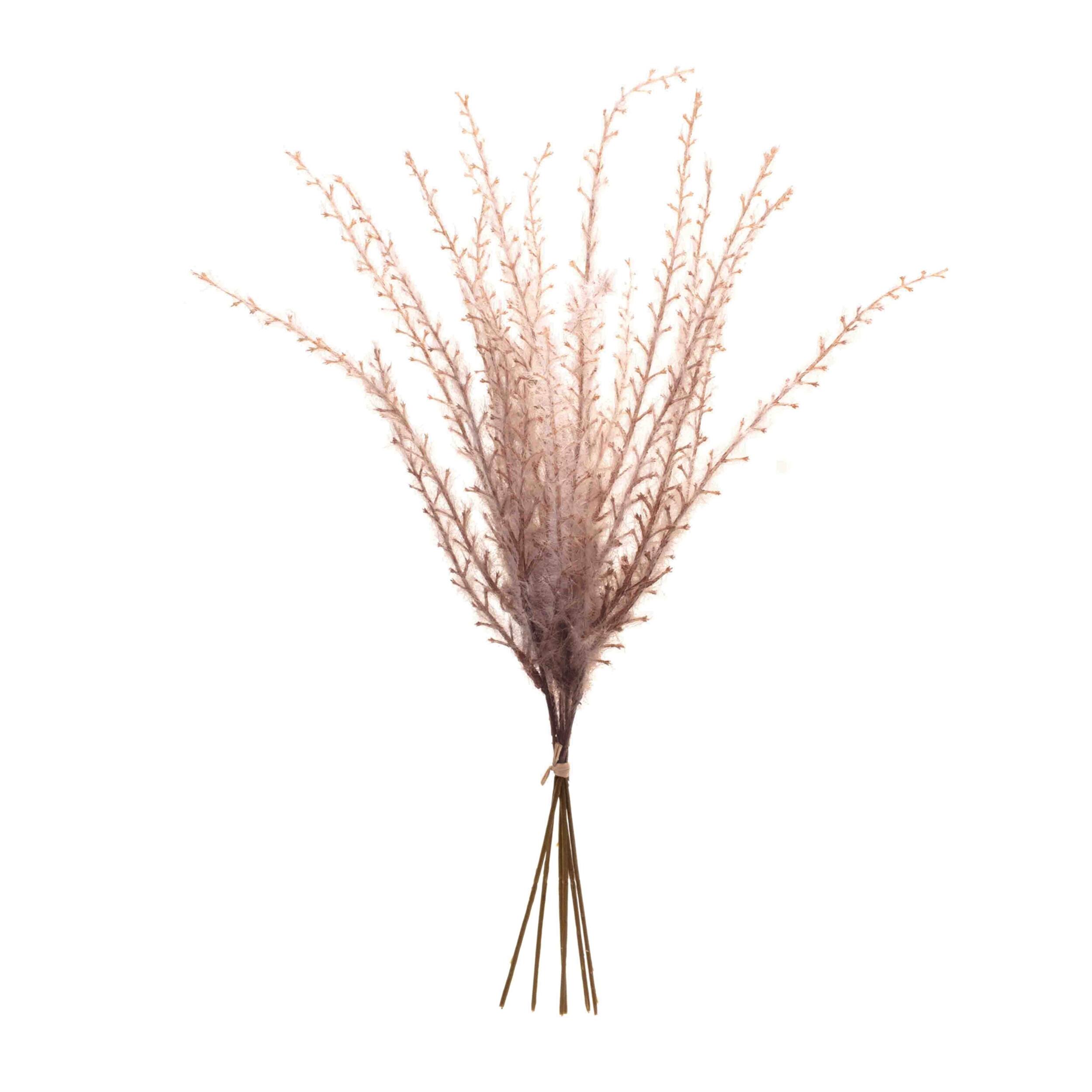 Angle. BreeBe - Grass Plume Bundle (Set of 6) - Brown.