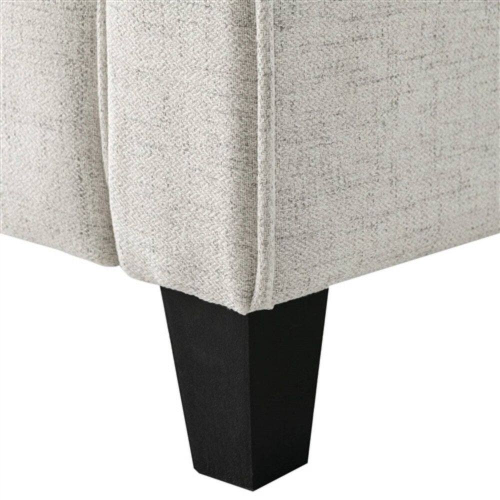 Back. Hivvago - Cream Microfiber Upholstered Chair Armchair with Button Tufted Back Cushion - Cream.