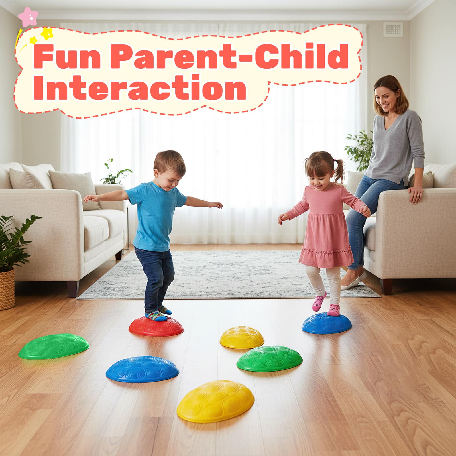 Gymax 8 PCS Stepping Stones for Kids Non Slip Toddler Stepping