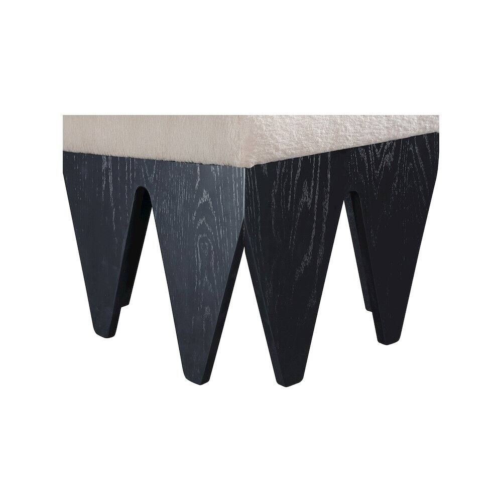 Alt View 4. Meridian Furniture - Altair Beige Velour Fur Fabric Bench - Beige.