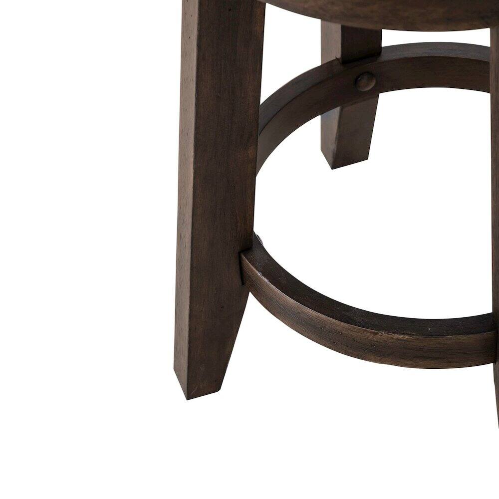 Back. Liberty Furniture Industries - Paradise Valley Upholstered Console Stool 25" Height - Saddle Brown Oak Wood - Saddle Brown.