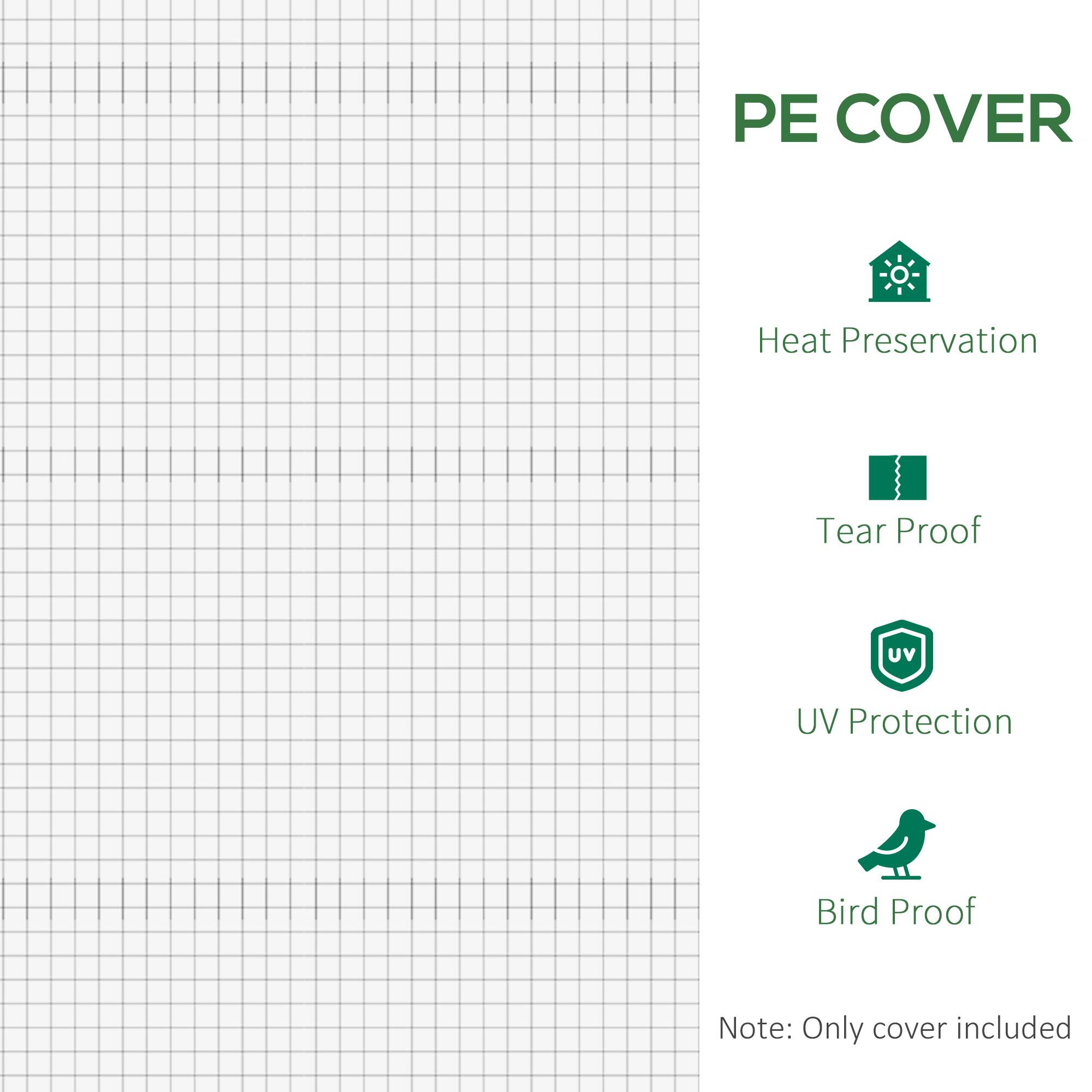 PE COVER

- Heat Preservation
- Tear Proof
- UV Protection
- Bird Proof

Note: Only cover included