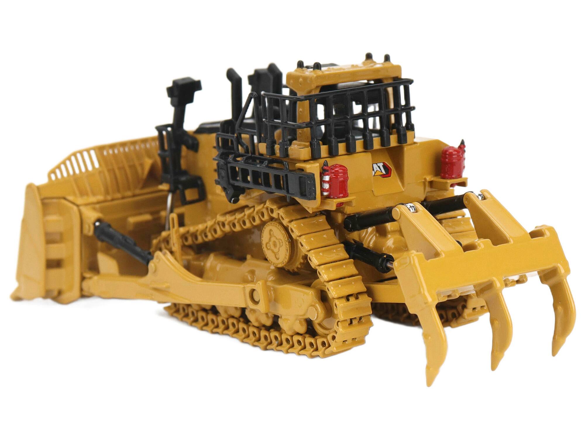 Left. Diecast Masters - CAT Caterpillar D11 Track Type Dozer TKN Design Yellow "High Line" Series 1/87 (HO) Diecast Model by Diecast Masters - Yellow .