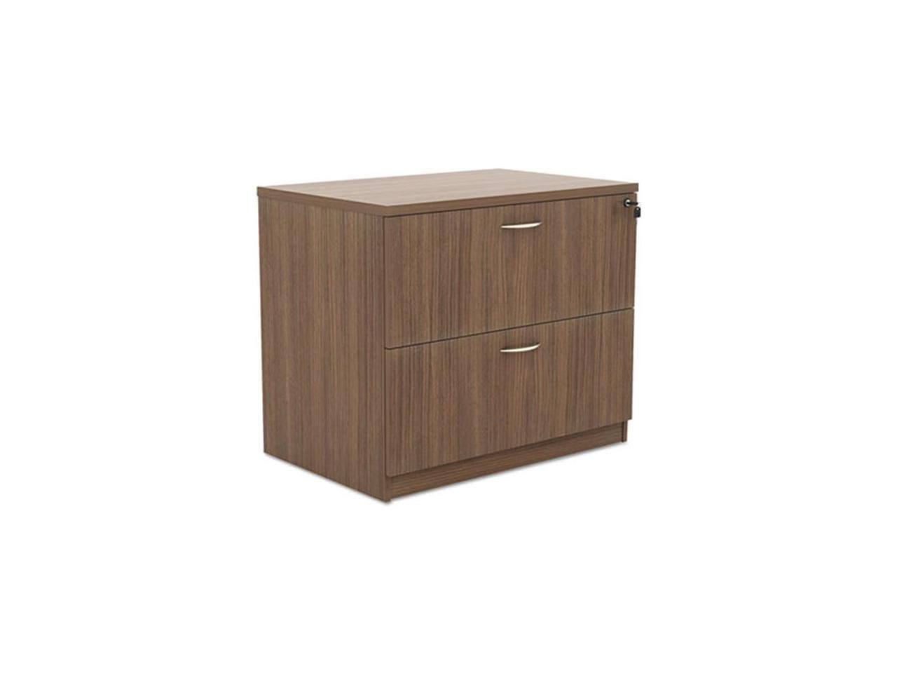 Alt View 4. Alera - Alera - VA513622WA - Alera Valencia Series Two-Drawer Lateral File, 34w x 22 3/4d x 29 1/2h, Walnut.