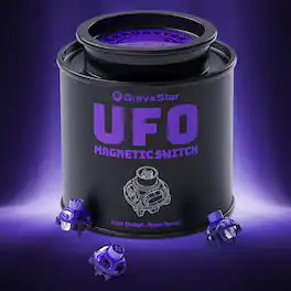 GravaStar - UFO Magnetic Hall Effect Gaming Switches Hot-Swappable Contactless Switches with 100M+ Lifespan 65pcs - Linear - Purple