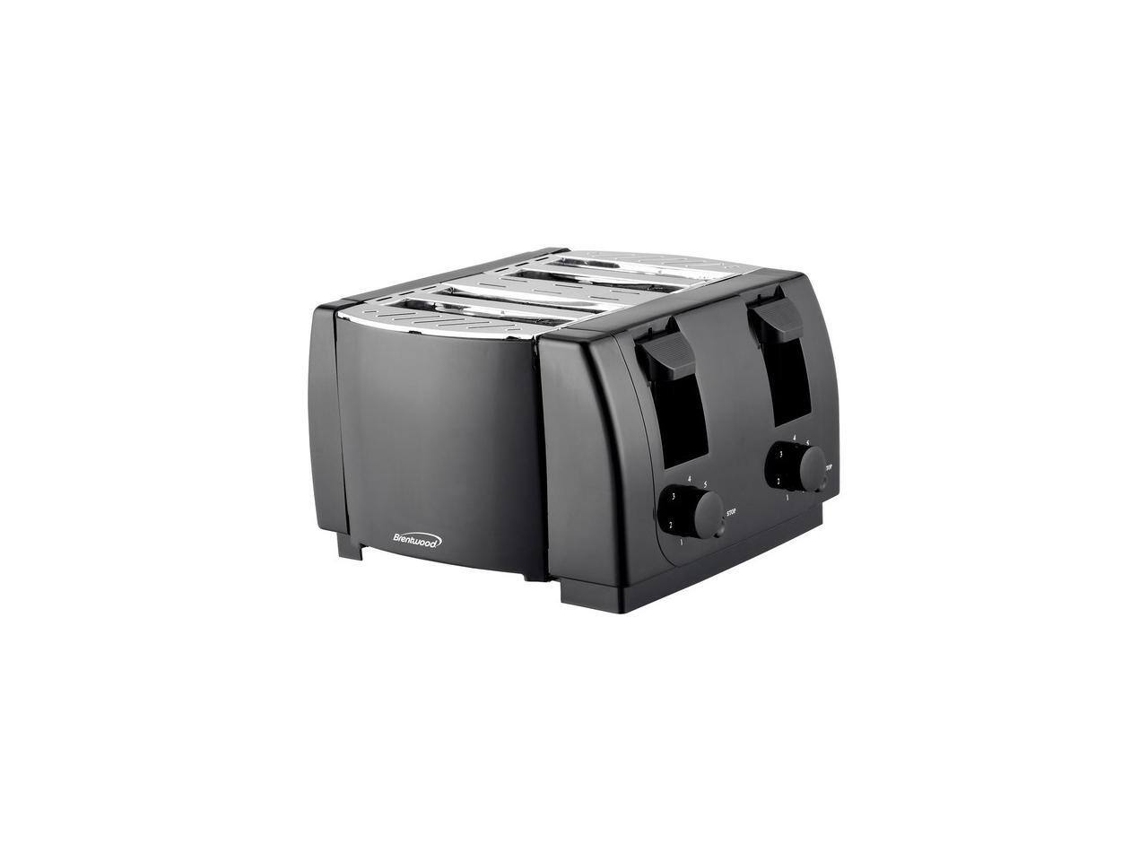 Alt View 2. Brentwood Appliances - Brentwood TS-285 Cool Touch 4-Slice Toaster (Black) - Black.