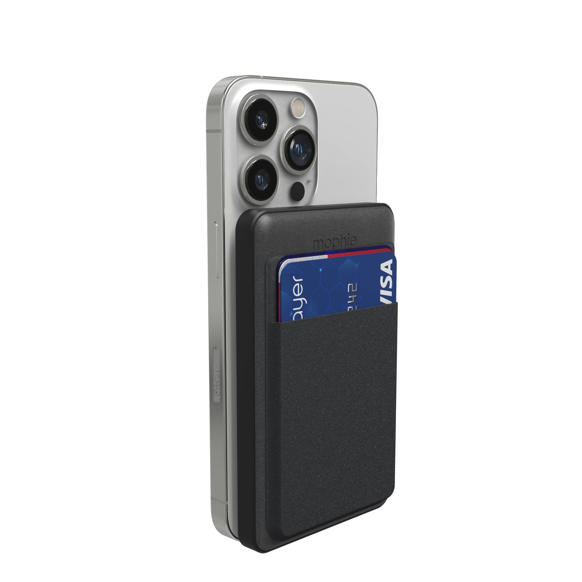 Alt View 11. mophie - Snap+ Juice Pack Mini Wallet 5,000 mAh Portable Charger & Card Holder with MagSafe Compatibility - Black.