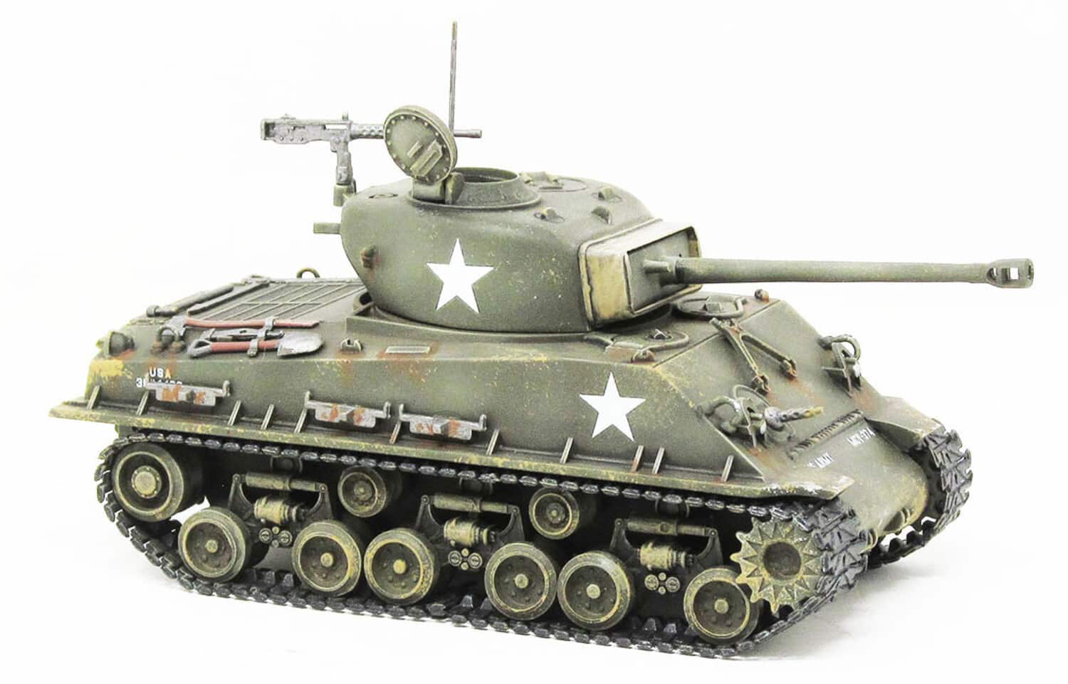 PopMarket - World War II M4 Sherman Medium Tank with Four Figures 1/48 Scale Model Kit - COLLECTIBLES - Multicolor