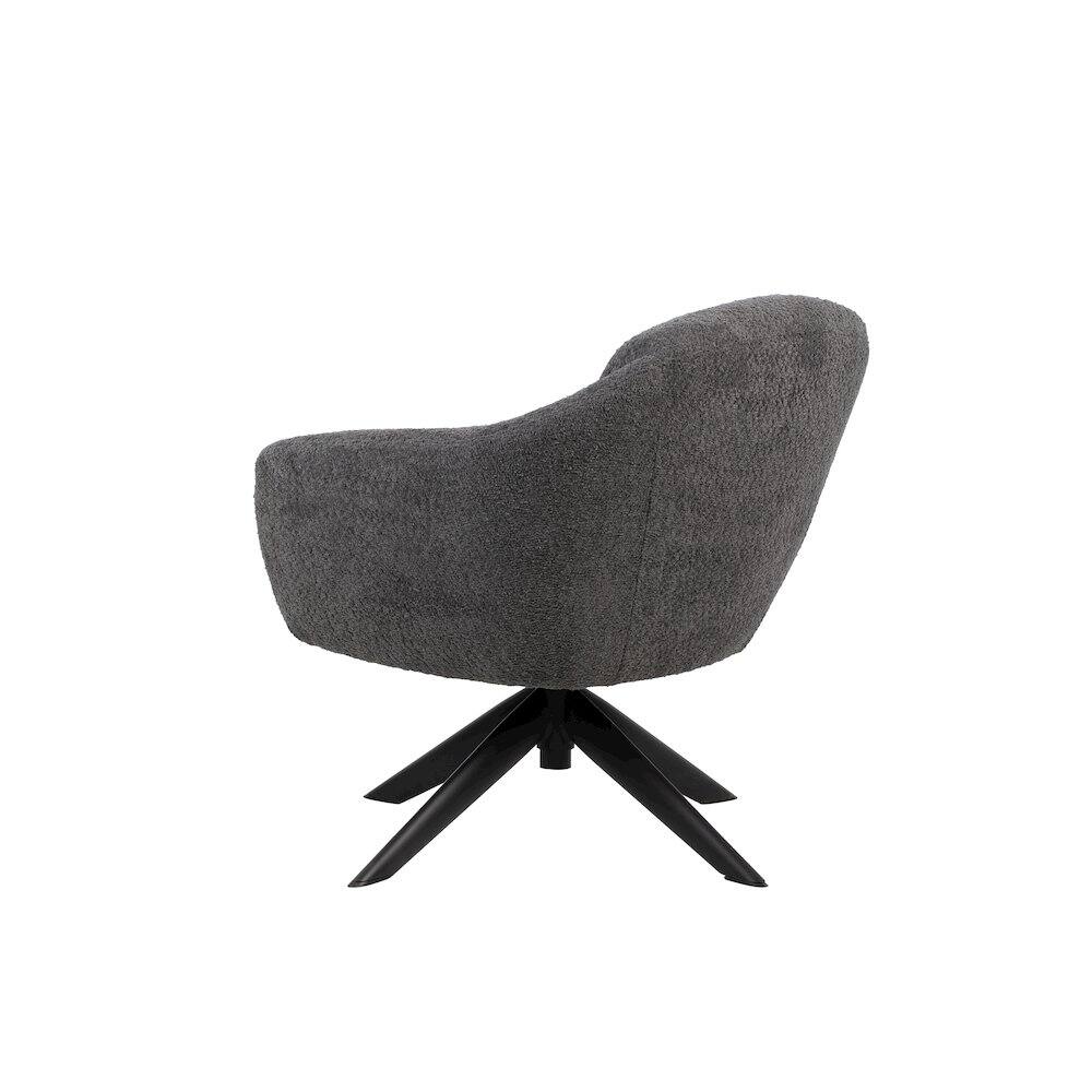 Alt View 4. New Classic Furniture - Fleming Metal and Fabric Swivel Lounge Chair in Gray - Grey.