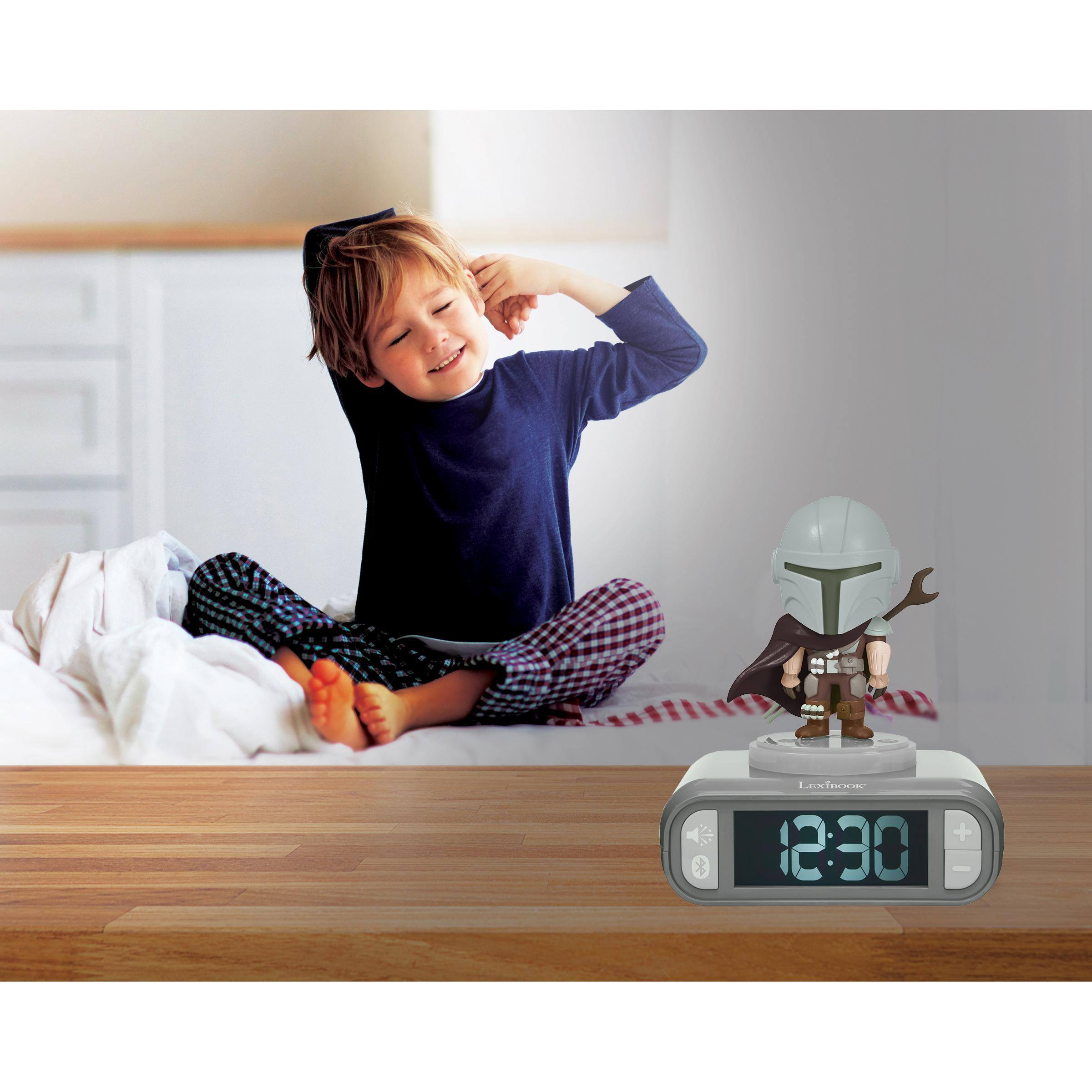 Lexibook The Mandalorian, 3D Night Light Alarm Clock, Bluetooth