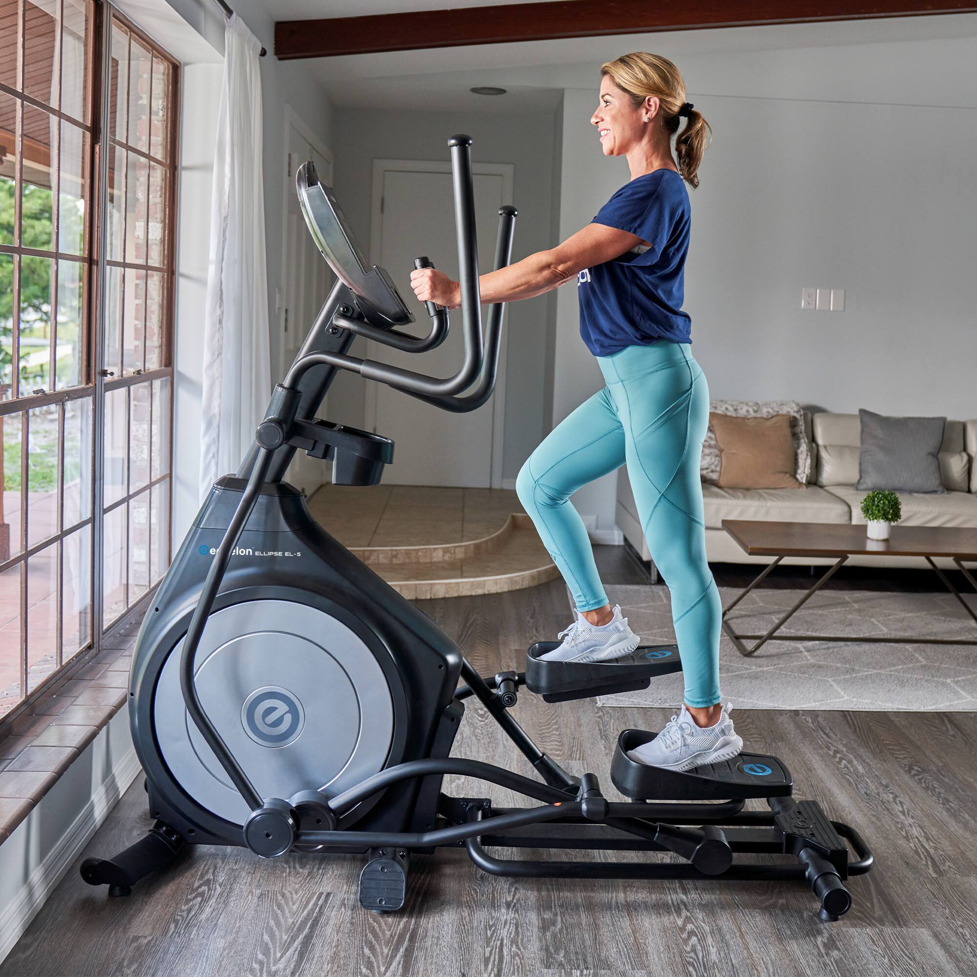 Alt View 4. Echelon - Ellipse EL-5 Elliptical Machine with Quiet Magnetic Resistance and Power Incline - Black.