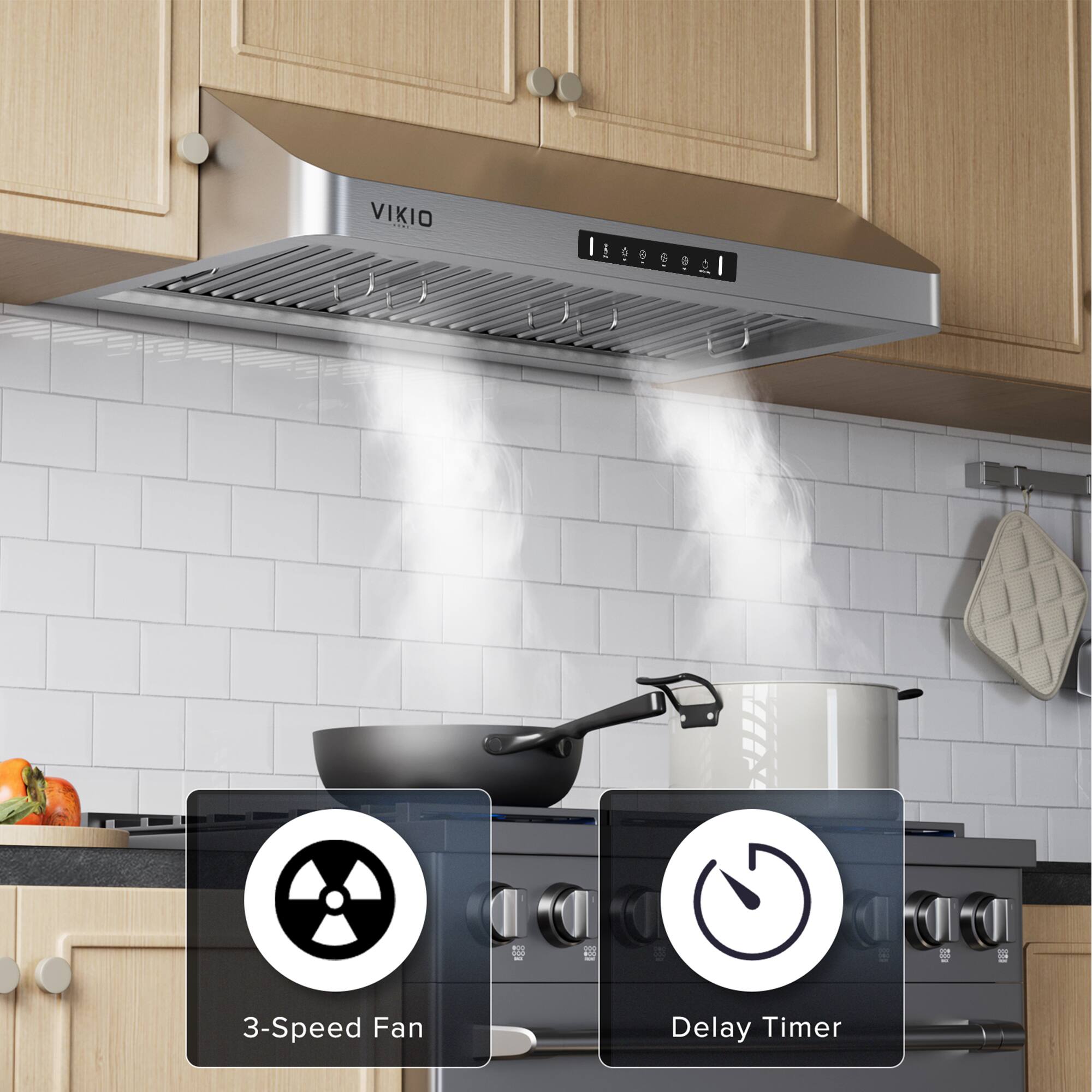 VIKIO 30 inches Externally Vented Under cabinet Range Hood