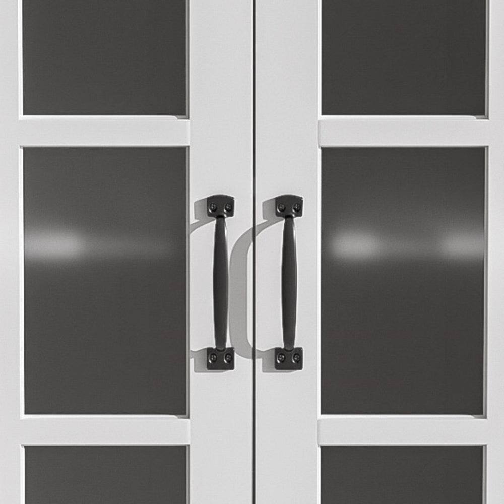 Alt View 5. Boyel Living - 30 Inch Modern Bathroom Vanity with Ceramic Sink Tempered Glass and Black Handles Rubber Wood Frame White - White.