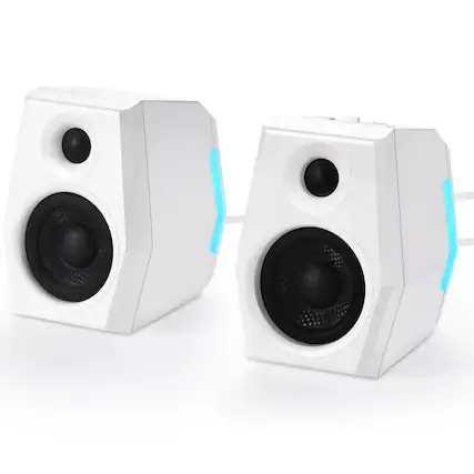 Front. TECH SAFARI - Sw209 Pc Gaming Speakers With 24bit Dac Usb 5 2 And Aux Inputs 3 Eq Sound Modes 2 0 Rgb Lighting Multimedia - Default.