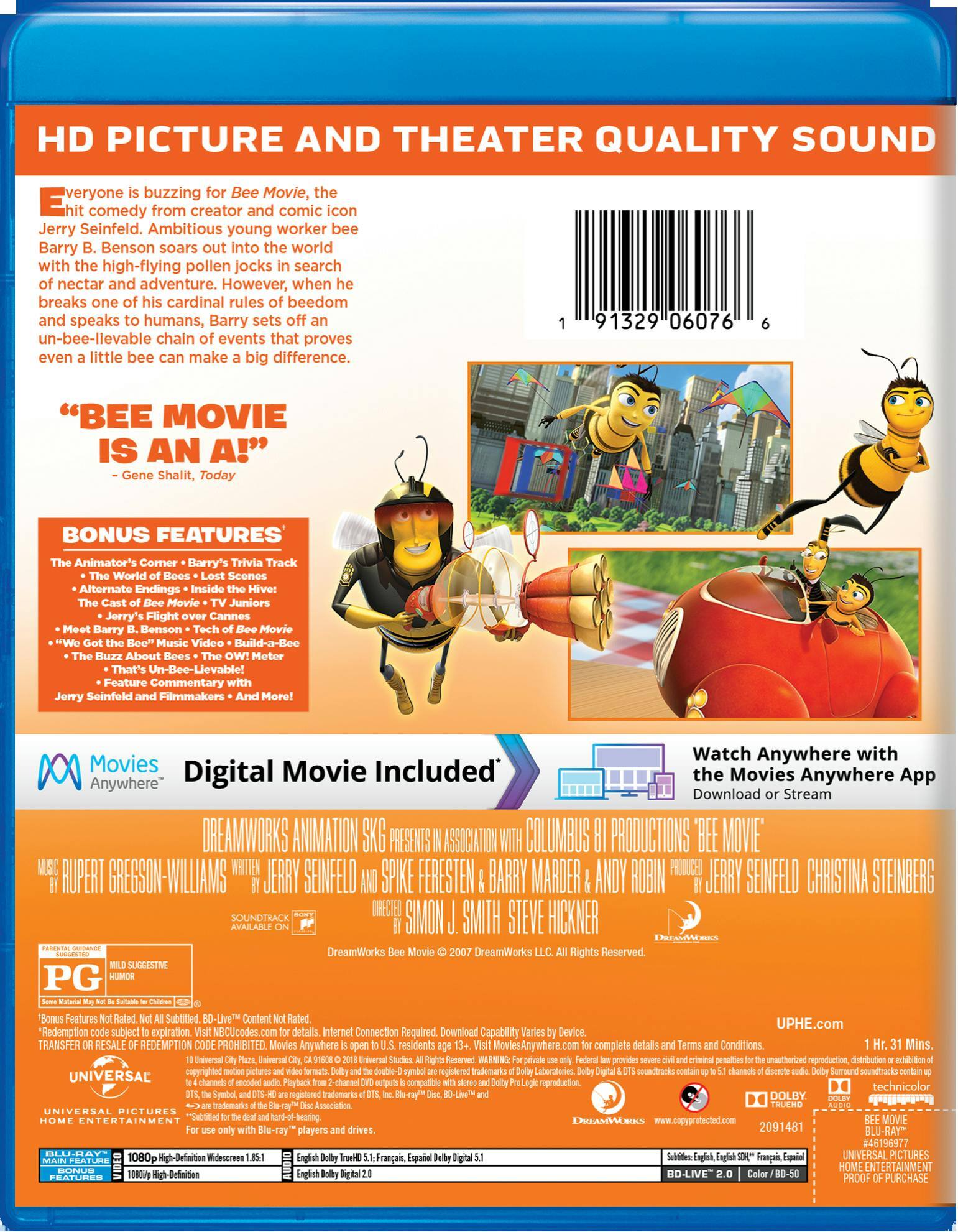 Angle. Bee Movie (Blu-ray New Box Art) [Blu-ray].