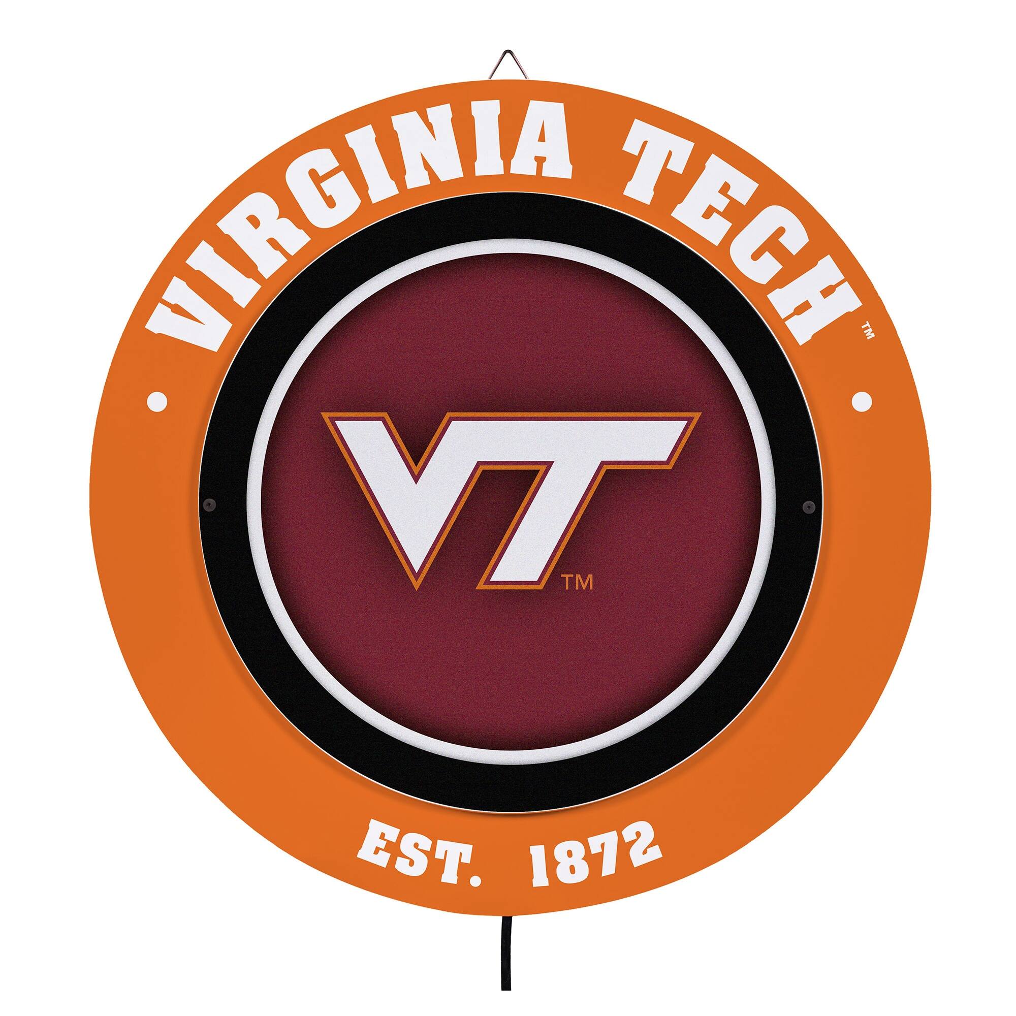 Virginia Tech Hokies 15" LED Round Metal Lit Wall Sign