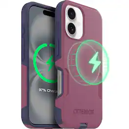 OtterBox - Commuter Series Hard Shell for MagSafe for Apple iPhone 16 - Berry Smooth (Pink/Purple)