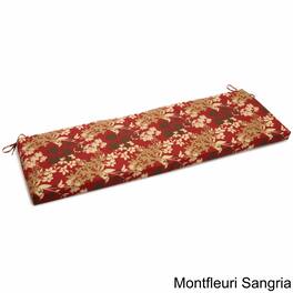 Blazing Needles - 63-inch by 19-inch Spun Polyester Bench Cushion - Montfleuri Sangria