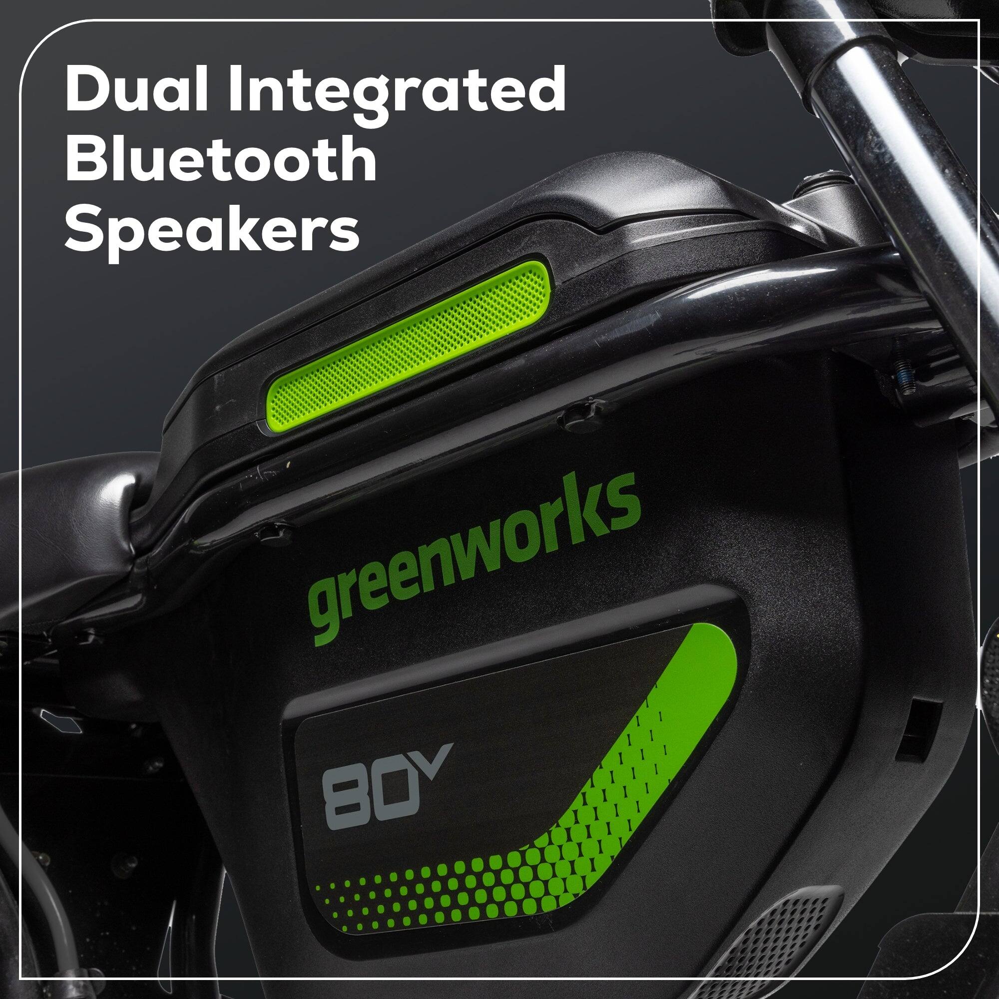 Dual Integrated Bluetooth Speakers Greenworks B0Y