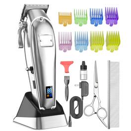 Oneisall - Professional Dog Grooming Clippers for Thick Coats 5 Hours Use Low Noise with Metal Blade Stainless Steel 2 Speed