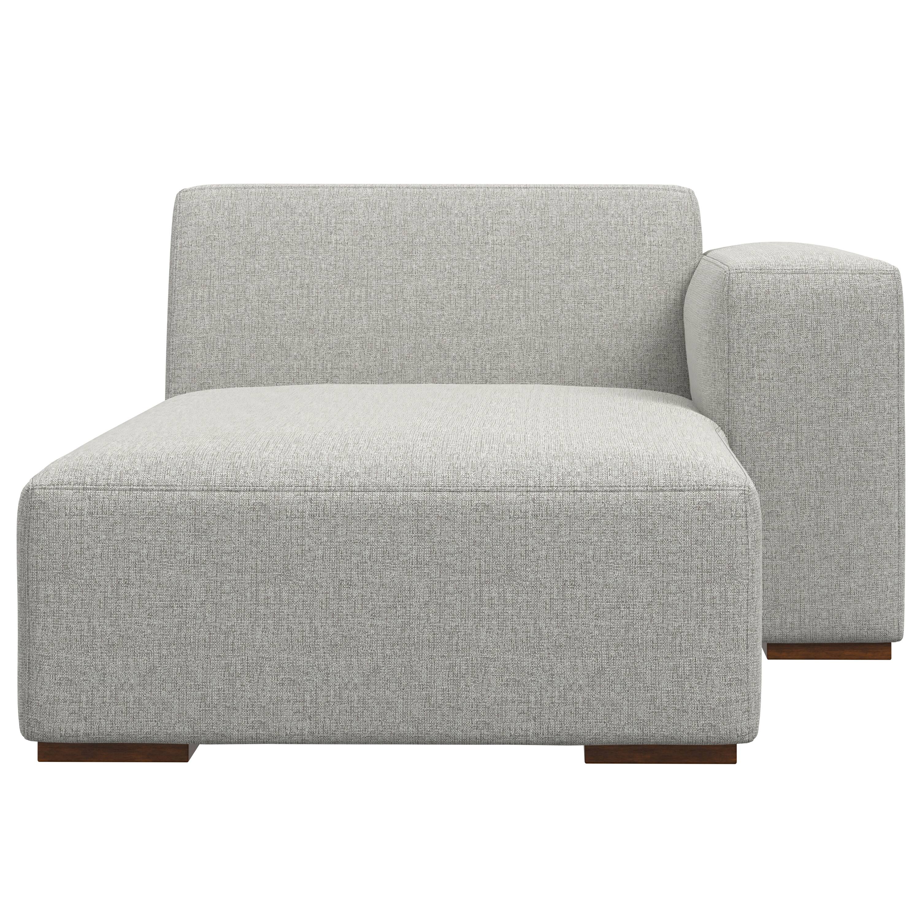 Left. Simpli Home - Rex Right Chaise Sofa Module in Tightly Woven Performance Fabric - Pale Grey.
