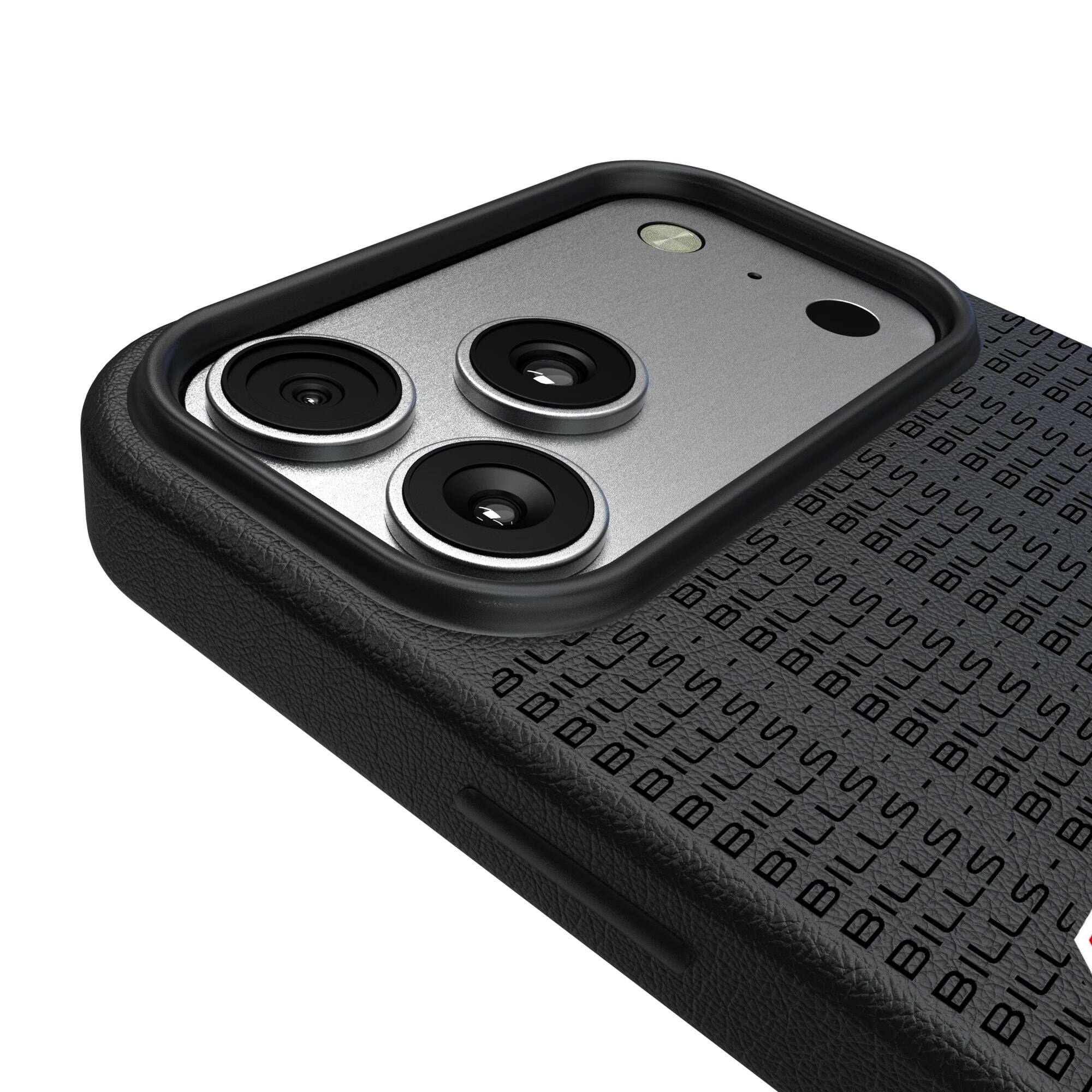 Alt View 2. Keyscaper - Buffalo Bills Primary Logo iPhone Magnetic Bump Case - 15 Pro Max - Black.