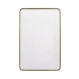 Elegant Decor - Soft Corner Metal Rectangle Mirror 32x72 Inch - Brass