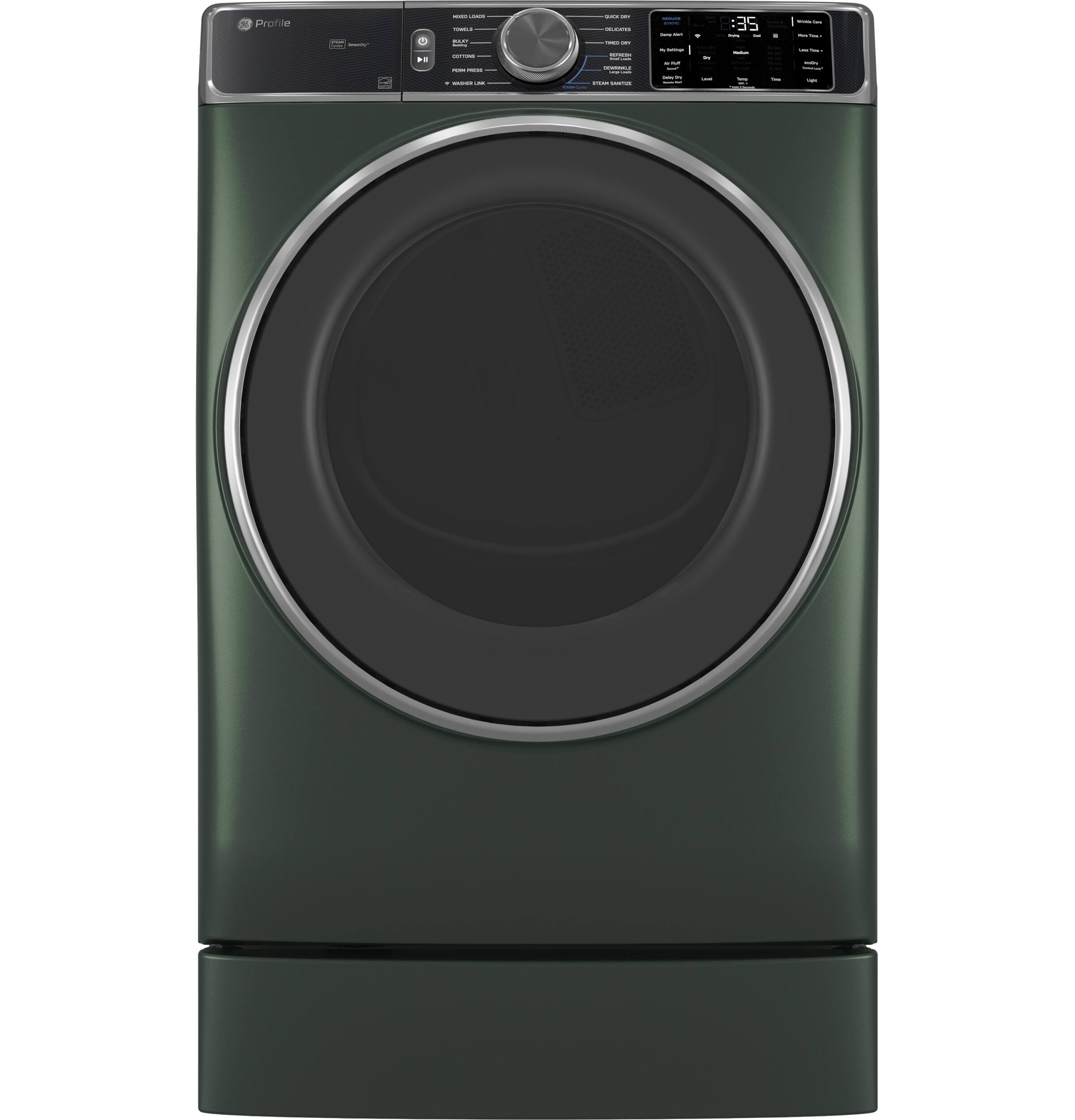 Alt View 14. GE Profile - 7.8 Cu. Ft. Stackable Smart Gas Dryer with Steam and Sanitize Cycle - Jade Green.