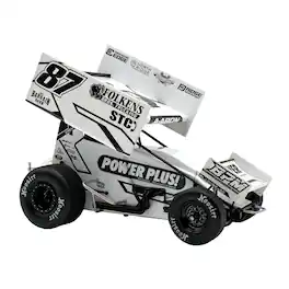 Winged Sprint Car #87 Aaron Reutzel "Power Plus" White (2026) 1/18 Diecast Model Car by ACME