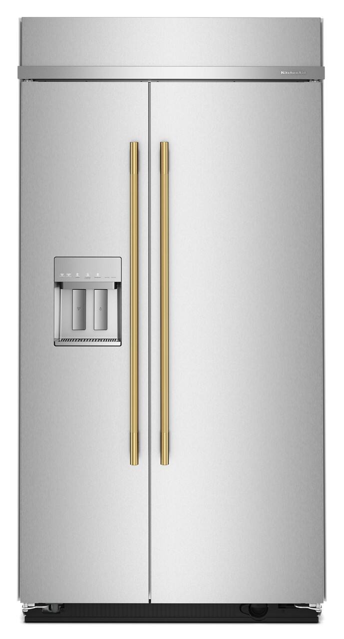 Alt View 4. KitchenAid - 25.1 Cu. Ft. Built-In Side-by-Side Refrigerator with Exterior Water and Ice Dispenser - Stainless Steel with PrintShield Finish.