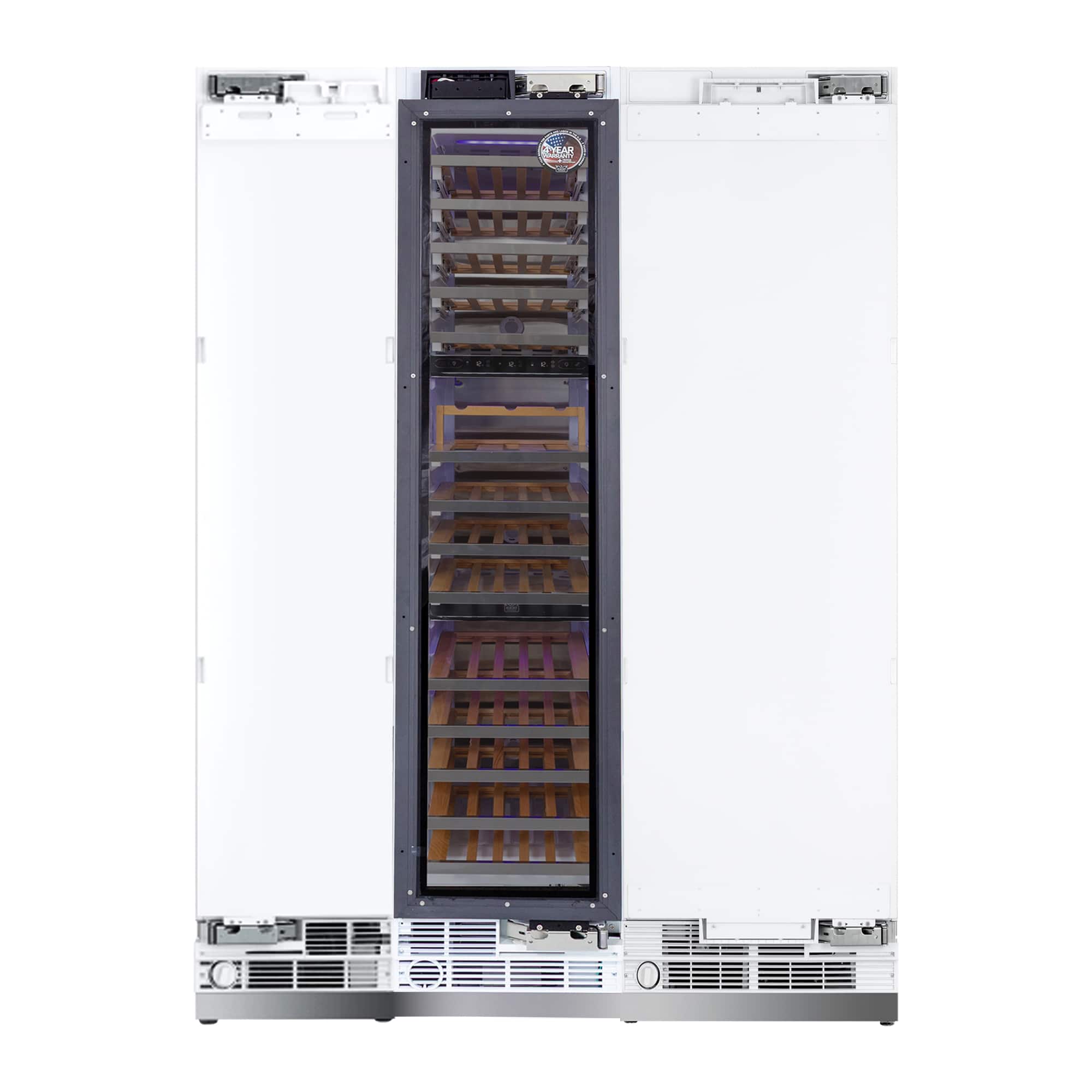 Kucht - 60 in. Panel‑Ready Built‑In Column Refrigeration Set — 24. in. Refrigerator, 18 in. Freezer & 18 in. Wine Cooler - Custom Panel Ready