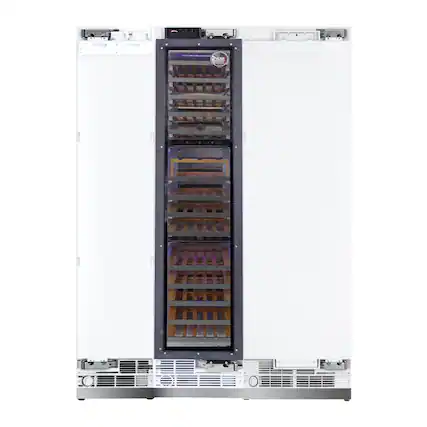 Front. Kucht - 60 in. Panel‑Ready Built‑In Column Refrigeration Set — 24. in. Refrigerator, 18 in. Freezer & 18 in. Wine Cooler - Panel Ready.