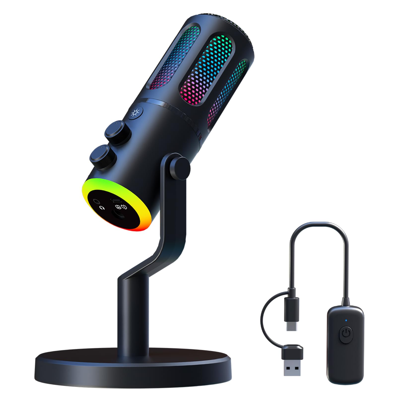 Front. METALTON - Condenser Microphone For Pc Laptop Studio Sound Gaming Mic Podcast Streaming Asmr With Volume Control - Default.