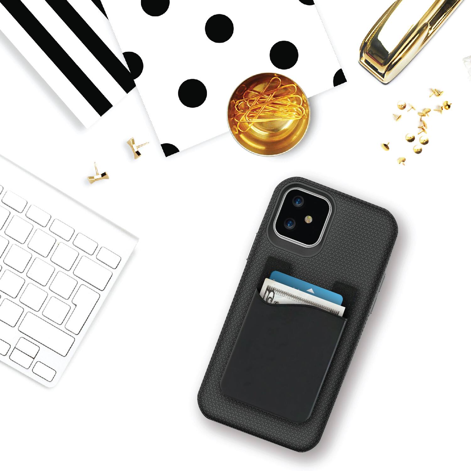 Alt View 1. OTM Essentials - Phone Wallet, Stick On, Top Load, Black - B;ack.